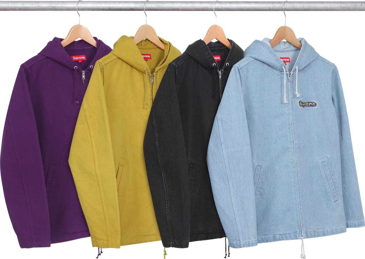 Denim Hooded Coaches Jacket